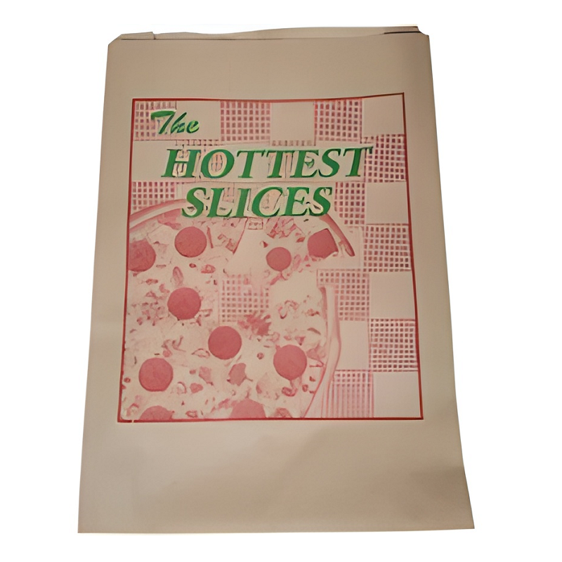 BROWN PIZZA SLICE BAG PRINTED